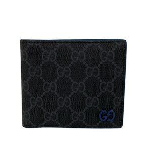 Gucci GG Plus/GG Supreme Bifold Wallet 768244 Black Dark Gray